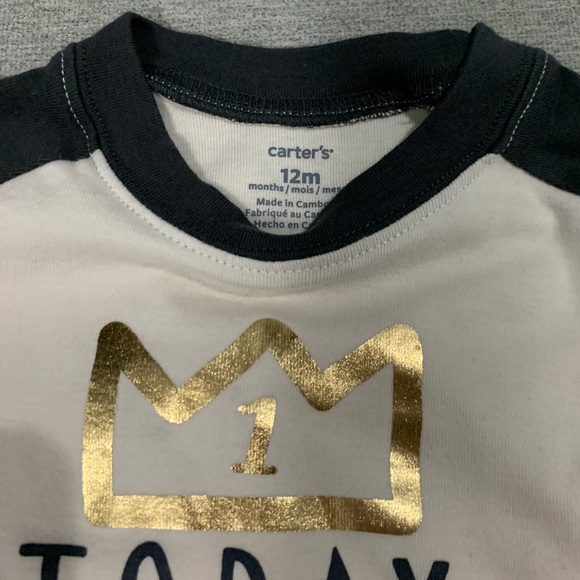 Carters Baby First Birthday Outfit with Matching Bib - Picture 5 of 6